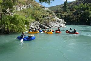 Guests getting ready to set out on the mighty Kawarau River.